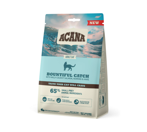 ACANA CAT BOUNTIFUL CATCH  0,34 кг/рыба/ низкозерновой корм для кошек 0,34 кг