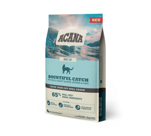 ACANA CAT BOUNTIFUL CATCH  4,5 кг /рыба/ низкозерновой корм для кошек 4,5 кг