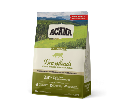 ACANA CAT GRASSLANDS 1,8 кг /птица/ беззерновой корм для кошек и котят 1,8 кг