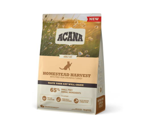 ACANA CAT HOMESTEAD HARVEST 1,8кг/курица+индейка/ низкозерновой корм для кошек 1,8 кг