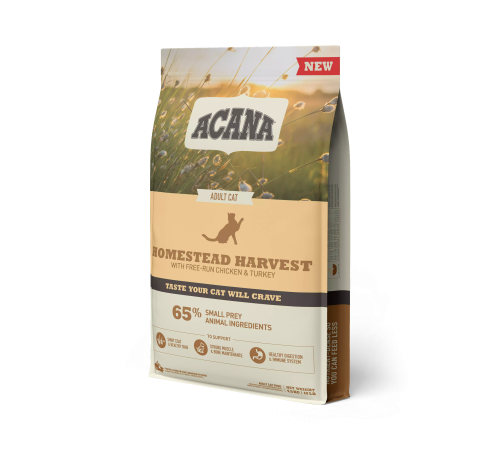 ACANA CAT HOMESTEAD HARVEST 4,5 кг/курица+индейка/ низкозерновой корм для кошек 4,5 кг