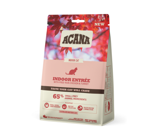 ACANA CAT INDOOR ENTREET   0,34 кг/птица+рыба/ низкозерновой корм для стерилизованных кошек 0,34 кг