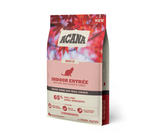 ACANA CAT INDOOR ENTREET 4,5 кг /птица+рыба/ низкозерновой корм для стерилизованных кошек  4,5 кг