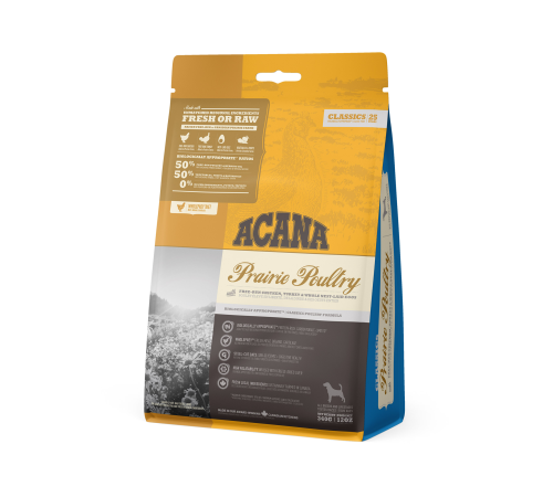 ACANA DOG PRAIRIE POULTRY 0,34 кг /курица/ низкозерновой корм для собак 0,34 кг/classics/ 