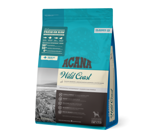 ACANA DOG WILD COAST  2 кг/рыба/ низкозерновой корм для собак 2 кг /classics/