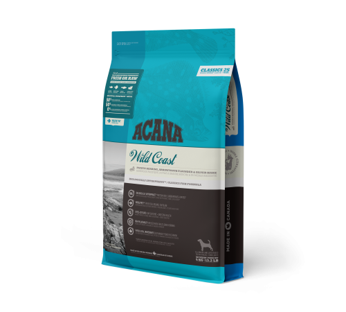 ACANA DOG WILD COAST  6 кг/рыба/ низкозерновой корм для собак 6 кг /classics/