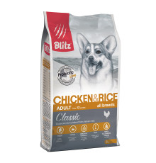 BLITZ ADULT CHICKEN & RICE/курица+рис/ Полнорационный корм для собак 2 кг