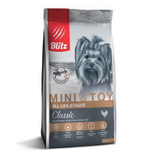 BLITZ  ADULT MINI&TOY/курица/Полнорационный корм для собак миниатюрных и мелких пород 0,5 кг 