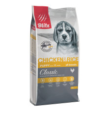 BLITZ PUPPY CHICKEN & RICE /курица+рис/Полнорационный корм для щенков15 кг