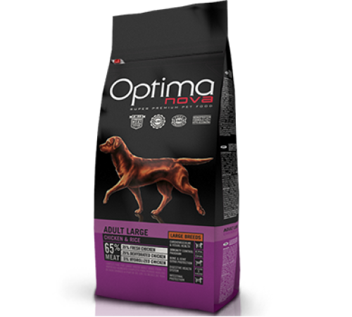 OPTIMANOVA  Adult Large Chicken&Rice 12 kg/ курица+рис/Полнорационный корм для собак крупных пород 12 кг