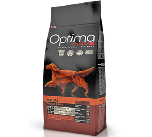 OPTIMANOVA Adult Mature Chicken&Rice 12 kg /курица+рис/Полнорационный корм для пожилых собак старше 7 лет 12 кг
