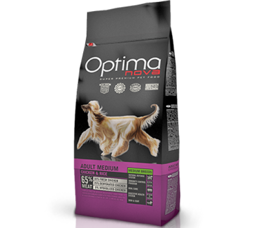 OPTIMANOVA Adult Medium Chicken&Rice 2 kg /курица+рис/Полнорационный корм для собак средних пород 2 кг