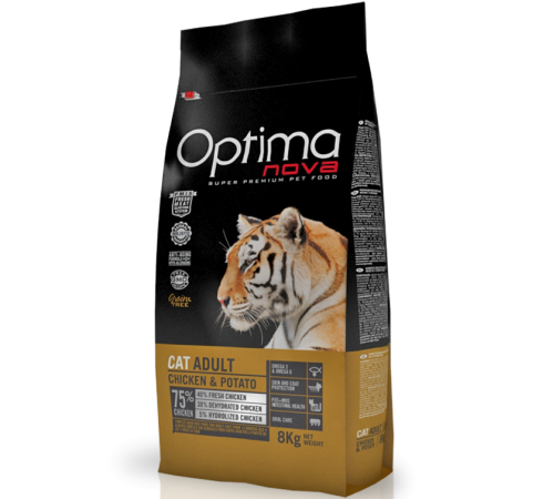 OPTIMANOVA Cat Adult Grain Free Chicken&Potato 2kg/курица+картофель/ /Беззерновой корм для кошек 2кг