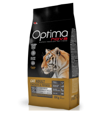 OPTIMANOVA Cat Adult Grain Free Chicken&Potato 8kg/курица+картофель/Беззерновой корм для кошек 8кг