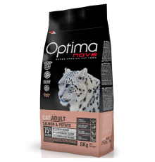 OPTIMANOVA Cat Adult Grain Free Salmon&Potato 8 kg /лосось+картофель/ Беззерновой корм для кошек 8 кг