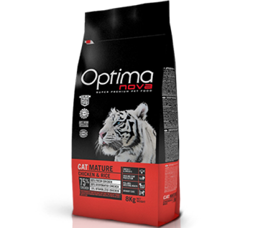 OPTIMANOVA Cat Adult Mature Chicken&Rice 2 kg /курица+рис/ Полнорационный корм для пожилых кошек старше 7 лет 2 кг