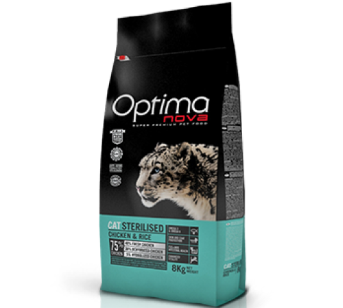 OPTIMANOVA Cat Adult Sterilised Chicken&Rice 2 kg /курица+рис/Полнорационный корм  для стерилизованных кошек 2 кг