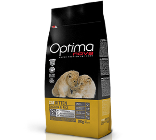 OPTIMANOVA Cat Kitten Chicken&Rice 2 kg /курица+рис/ Полнорационный корм для котят 2 кг                                             