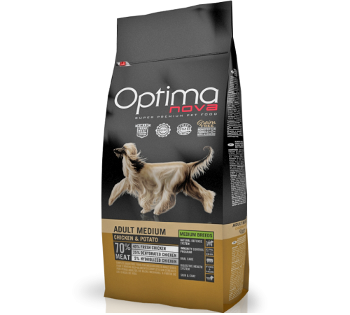 OPTIMANOVA Grain Free Adult Medium Chicken&Potato 2 kg/курица+картофель/ Беззерновой корм для собак средних пород 2 кг