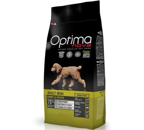 OPTIMANOVA Grain Free Adult Mini Rabbit&Potato 8 kg /кролик+картофель/ Беззерновой корм для собак мелких пород с чувствит пищеварением 8 кг