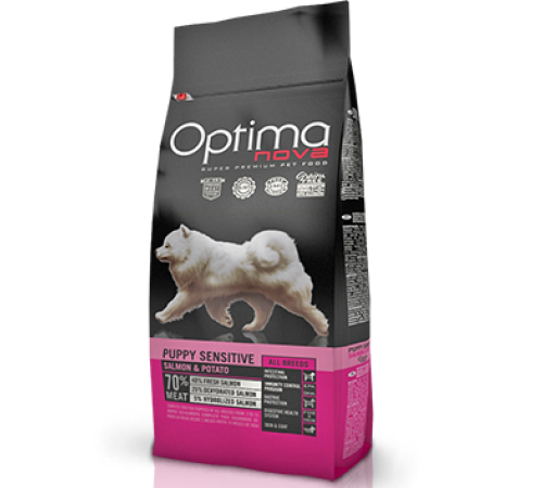 OPTIMANOVA Grain Free Puppy Sensitive Salmon&Potato 2kg /лосось+картофель/Беззерновой корм для щенков с чувствит пищеварением 2 кг 