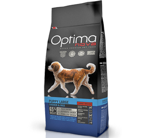 OPTIMANOVA Puppy Large Chicken&Rice 12 kg /курица+рис/Полнорационный корм для щенков крупных пород 12 кг
