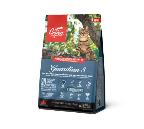ORIJEN CAT GUARDIAN 8  0,34кг/курица+лосось+индейка/беззерновой корм для кошек 0,34 кг