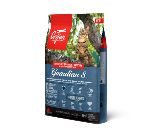 ORIJEN CAT GUARDIAN 8  4,5кг/курица+лосось+индейка/ беззерновой корм для кошек 4,5 кг