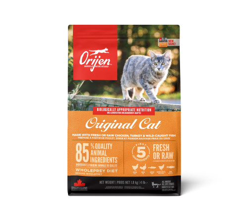 ORIJEN CAT ORIGINAL 17кг/курица+индейка+рыба/беззерновой корм для кошек и котят 17 кг
