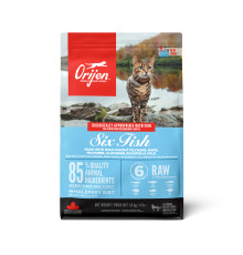 ORIJEN CAT SIX FISH 0,34кг/рыба/ беззерновой корм для кошек и котят  0,34 кг
