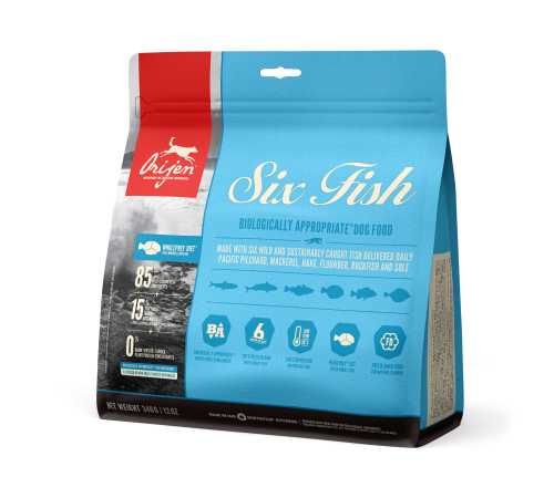 ORIJEN DOG SIX FISH  0,34кг/рыба/ беззерновой корм для собак 0,34 кг