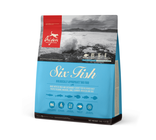 ORIJEN DOG SIX FISH  2кг/рыба/ беззерновой корм для собак 2 кг