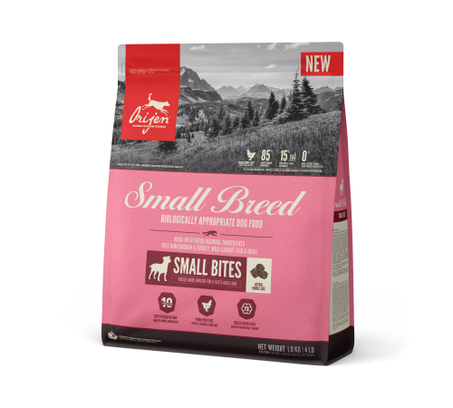 ORIJEN DOG SMALL BREED  1,8 кг/индейка+курица+перепел/ беззерновой корм для собак мелких пород 1,8 кг