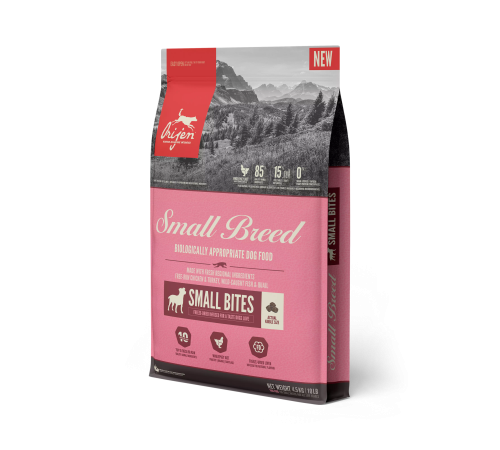 ORIJEN DOG SMALL BREED 4,5 кг/индейка+курица+перепел/ беззерновой  корм для собак мелких пород 4,5 кг