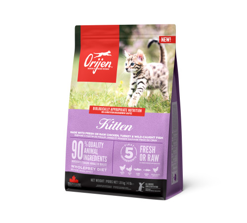 ORIJEN KITTEN 1,8кг/цыпленок+индейка+рыба/ беззерновой корм для котят 1,8 кг